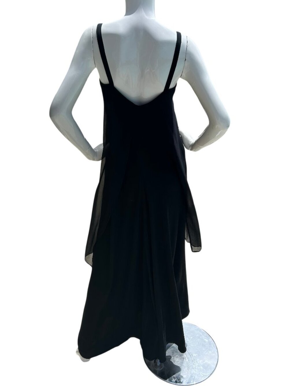 Vintage Silk Lagenlook 90's Maxi Dress Rayon Carole Little Black Whimsigoth Goth